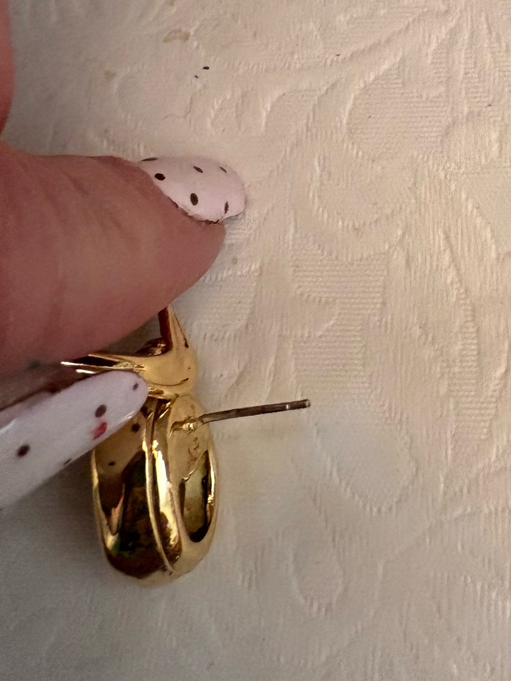New ALEXIS BITTAR Crumpled Orbiting Swinging Door Knocker Gold Drop Earrings - Picture 10 of 11